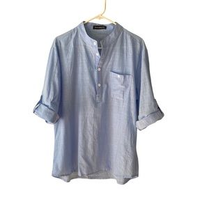 Incerun men’s long sleeve/roll tab shirt XL Blue